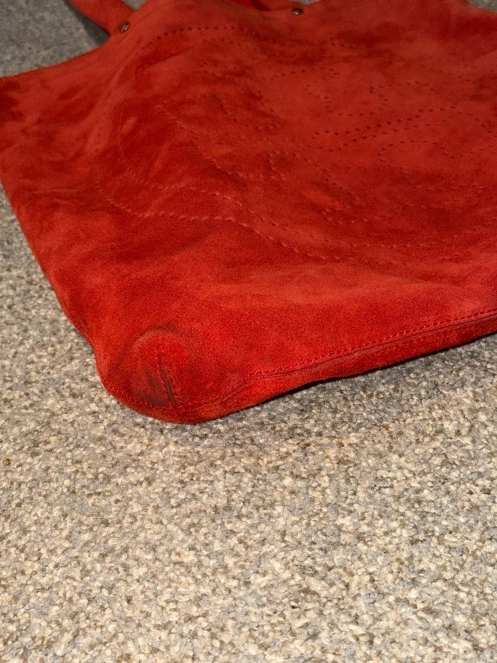 Tory Burch Marion Suede Tote Bag Red Large